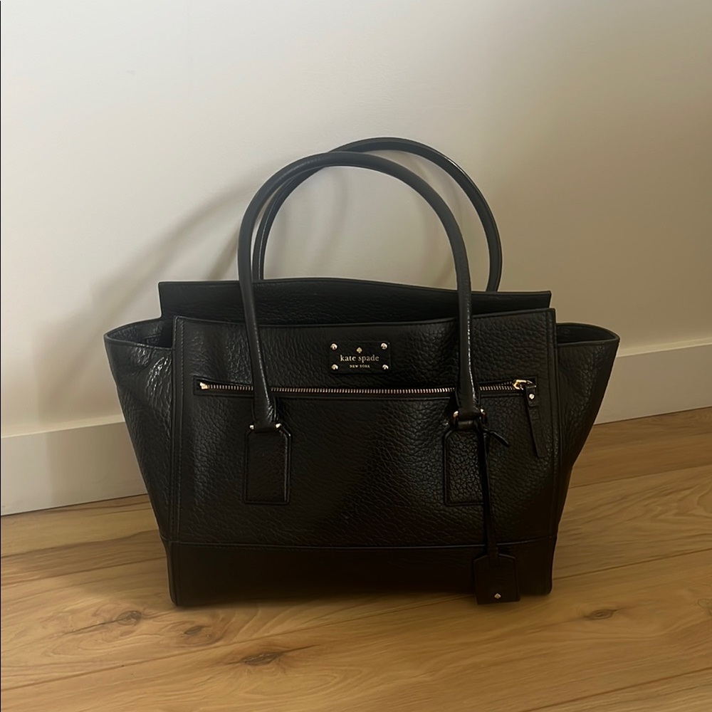 Kate Spade Black Tote with light gold Hardware